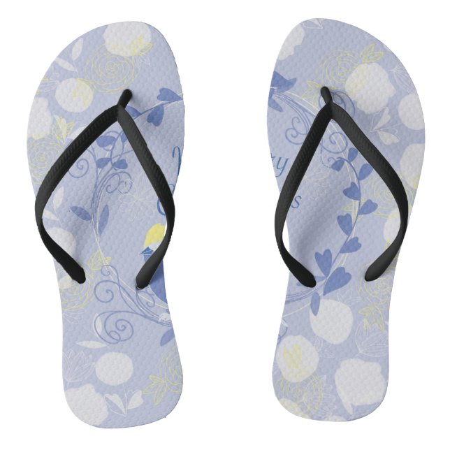 fröhliche Weihnachten, Weihnachten, Vögel, Blume,  Flip Flops (Fußbett)