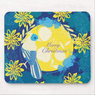 fröhliche Weihnachten, Weihnachten, Vögel, Blume, Mousepad