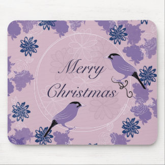 fröhliche Weihnachten, Weihnachten, Vögel, Blume,  Mousepad