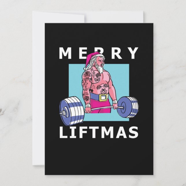 Fröhliche Weihnachten Weihnachten Weighthebe Bodyb Einladung (Vorderseite)