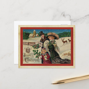 Fröhliche Weihnachten, weihnachtliche Feier im Vin Postkarte