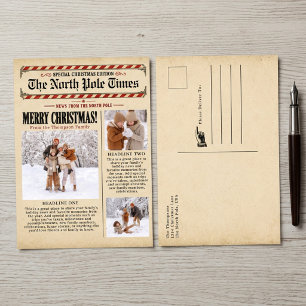 Fröhliche Weihnachten Zeitungsfoto-Collage Vintage