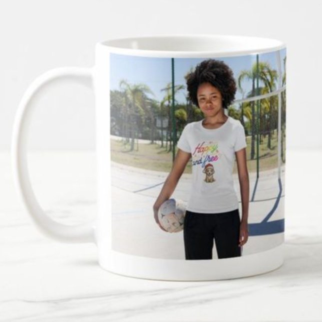fröhliche Weihnachten zum Happy und Free Dog mache Kaffeetasse (Von Creator hochgeladen)