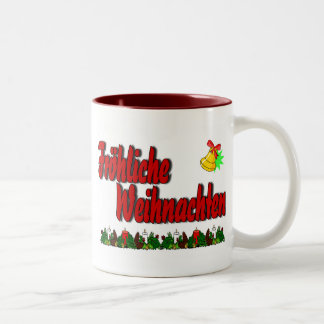 Fröhliche Weihnachten Zweifarbige Tasse