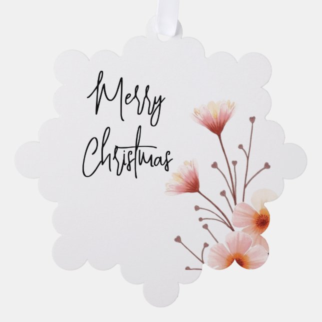 Fröhliche Weihnachts-Familie Neujahrsbotschaft Ornament Karte (Vorderseite)