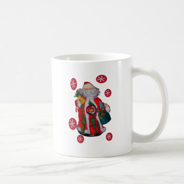 Fröhliche Weihnachts-Farben Weihnachtsmann Kunst,  Kaffeetasse (Rechts)