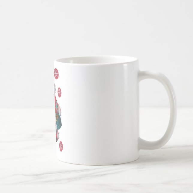 Fröhliche Weihnachts-Farben Weihnachtsmann Kunst,  Kaffeetasse (Rechts)