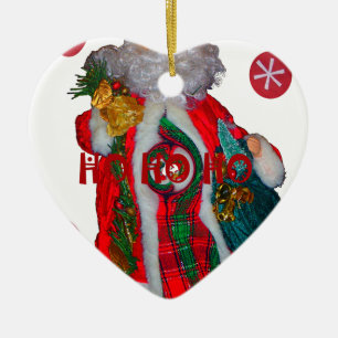 Fröhliche Weihnachts-Farben Weihnachtsmann Kunst,  Keramikornament