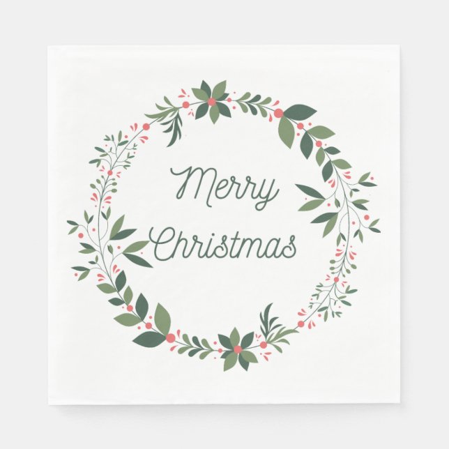 Fröhliche Weihnachts-Feier Papier Napkins Serviette (Vorderseite)