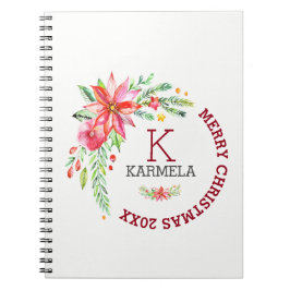 Fröhliche Weihnachts-Flora Blume Bouquet Design Notizblock