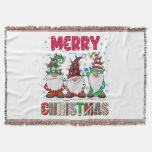 Fröhliche Weihnachts-Gnom-Familie Lustiger Weihnac Decke