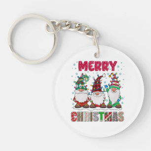 Fröhliche Weihnachts-Gnom-Familie Lustiger Weihnac Schlüsselanhänger