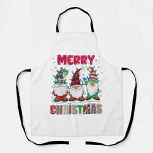 Fröhliche Weihnachts-Gnom-Familie Lustiger Weihnac Schürze