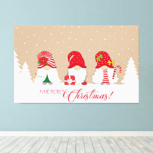 Fröhliche Weihnachts-Gnome Leinwanddruck