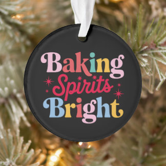 Fröhliche Weihnachtsbäckerei Retro Groovy Xmas Ornament