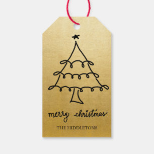 Fröhliche Weihnachtsbaum-moderne Geschenkanhänger