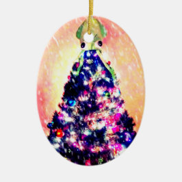 Fröhliche Weihnachtsbaum-Verzierung des Keramik Ornament