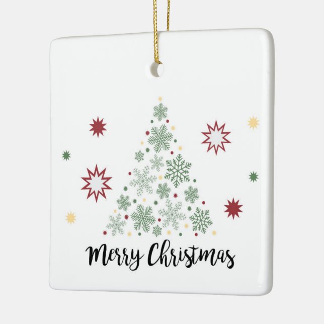 Fröhliche Weihnachtsbaum-Verzierung Keramikornament (Links)