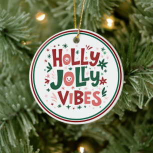 Fröhliche Weihnachtsbaumdekoration Keramik Ornament