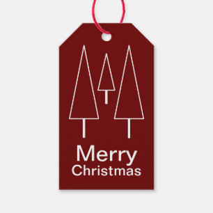 Fröhliche Weihnachtsbäume Abstrakte Rote Geschenkanhänger