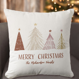 Fröhliche Weihnachtsbäume Feiertags-Personalisatio Kissen