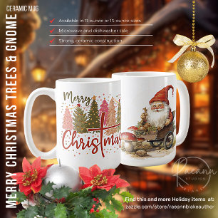 Fröhliche Weihnachtsbäume & Gnom-Keramik-Tasse Kaffeetasse