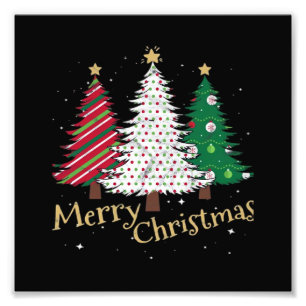 Fröhliche Weihnachtsbäume mit Holiday Plaid Gesche Fotodruck