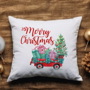 Fröhliche Weihnachtsbaumwagen-Geschenke Cute Fun Kissen