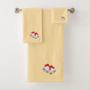 Fröhliche Weihnachtsbrände Creme Badhandtuch Set
