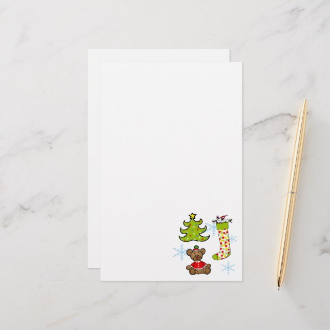 fröhliche Weihnachtsdekoration Briefpapier (Vorderseite/Rückseite Beispiel)