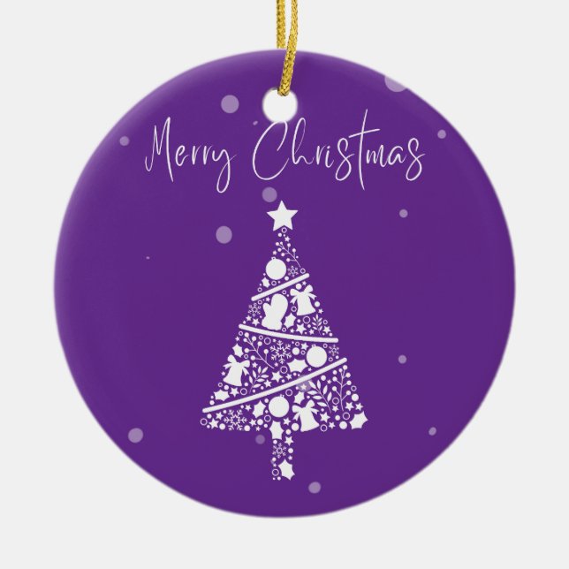 fröhliche Weihnachtsdekoration Keramik Ornament (Vorne)