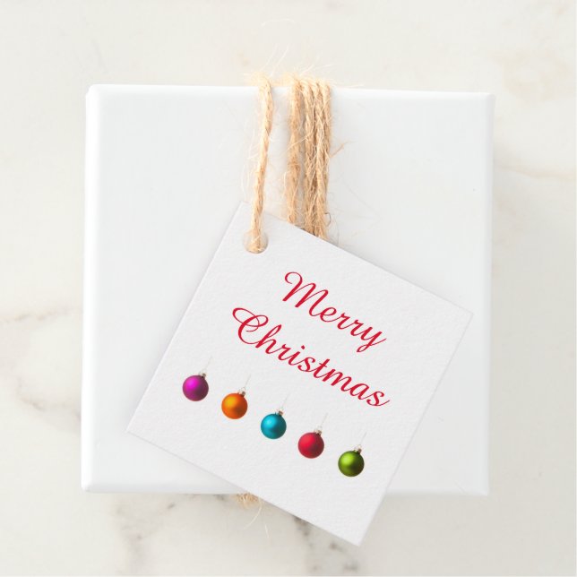 Fröhliche Weihnachtsdekoration mit Text Geschenkanhänger (Beispiel)