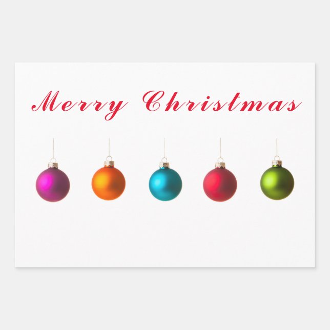 Fröhliche Weihnachtsdekoration mit Text Geschenkpapier Set (Vorderseite 2)