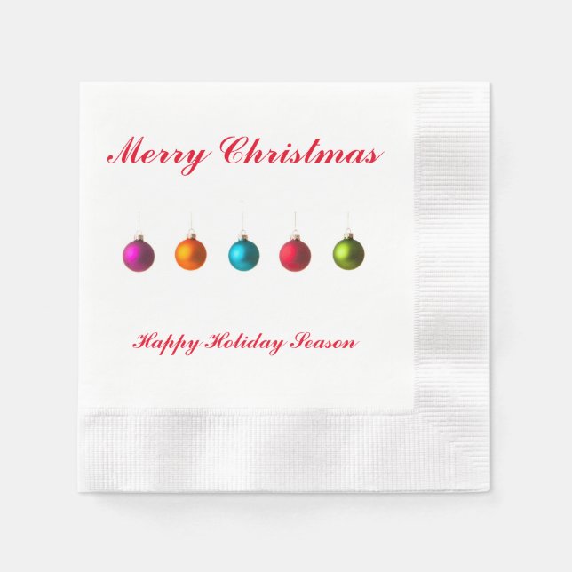 Fröhliche Weihnachtsdekoration mit Text Serviette (Vorderseite)