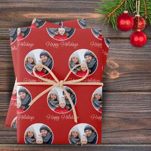 Fröhliche Weihnachtsfamilienfoto-Weihnachten in Ro Geschenkpapier Set