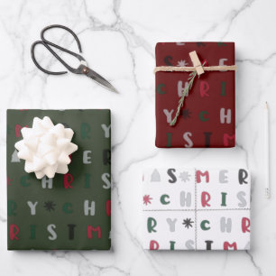 fröhliche Weihnachtsfeier Geschenkpapier Set