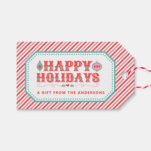 Fröhliche Weihnachtsfeier   Happy Holidays Geschenkanhänger