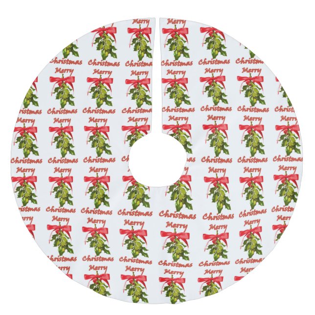 fröhliche Weihnachtsfeier Polyester Weihnachtsbaumdecke (Vorderseite)