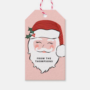 Fröhliche Weihnachtsfeier   Rosa und rote Weihnach Geschenkanhänger