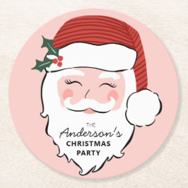 Fröhliche Weihnachtsfeier | Weihnachts-Party Runder Pappuntersetzer