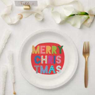Fröhliche Weihnachtsfeiertage Pappteller