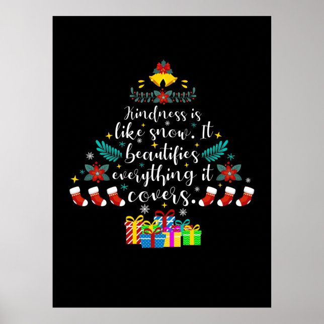 Fröhliche Weihnachtsfreundlichkeit ist wie Schnee. Poster (Vorne)
