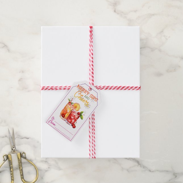 Fröhliche Weihnachtsgeschenke zum Schlumpfen Geschenkanhänger (Mit Garn)
