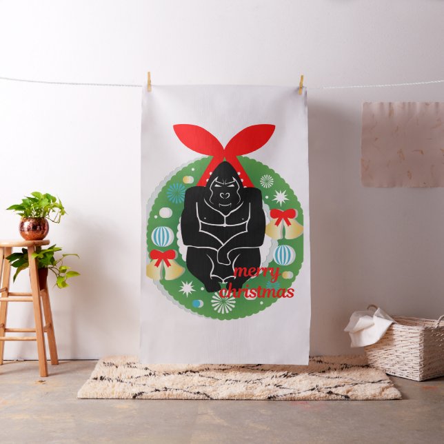 fröhliche Weihnachtsgorillenstoffe Stoff (Beispiel)