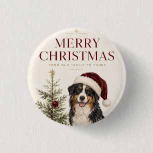 Fröhliche Weihnachtsgrüße für Hundebesitzer Button