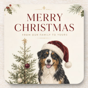 Fröhliche Weihnachtsgrüße für Hundebesitzer Getränkeuntersetzer
