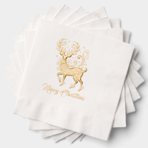 Fröhliche Weihnachtshirsche Servietten Mit Folie