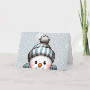 Fröhliche Weihnachtskarte für den Schneemann Feiertagskarte