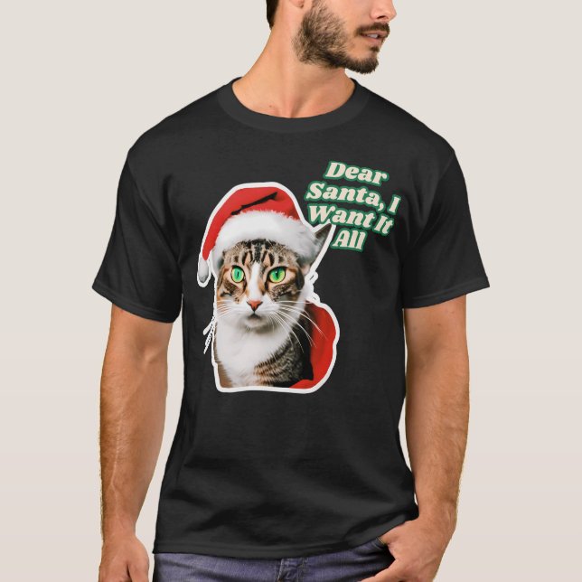 Fröhliche Weihnachtskatzen mit Geschenken - Feierl T-Shirt (Vorderseite)