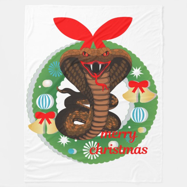 fröhliche Weihnachtskugel Fleecedecke (Vorderseite)